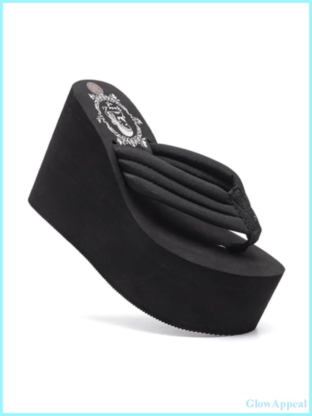 Womens Wedge Sandals Platform Flip Flops Bling Rhinestone 4.3in Heel